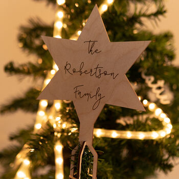 Personalised Wooden Christmas Tree Topper, 2 of 5