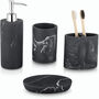 Pack Of Four Marble Look Bathroom Accessories, thumbnail 6 of 8