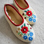 Cream Folk Wool Ballerina Slippers With Wool Lining, thumbnail 2 of 8