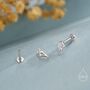 Rhombus Cz Flat Back Earrings In Sterling Silver, thumbnail 2 of 11