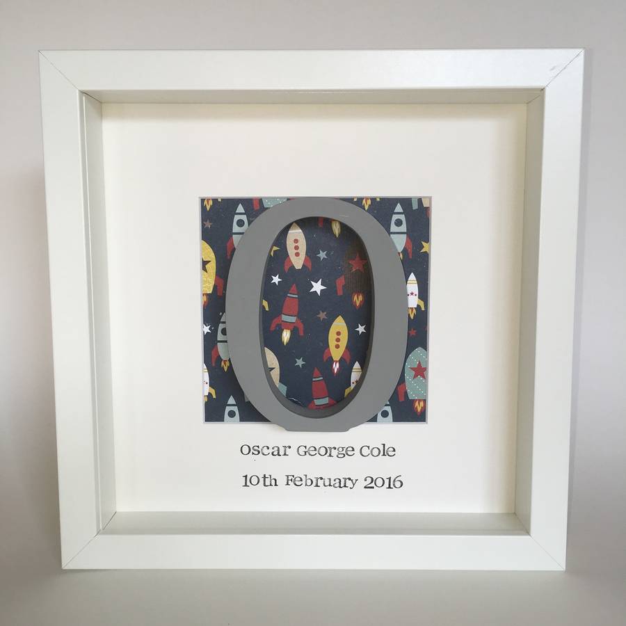 personalised boys wooden letter box frame by alphabet bespoke creations