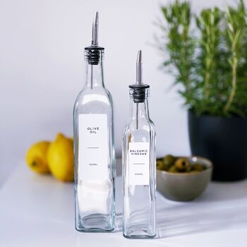 Personalised Refillable Oil Or Vinegar Pourer Bottle, 4 of 9