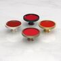 Red Shade Cupboard Drawer Door Cabinet Knobs Handles, thumbnail 1 of 9