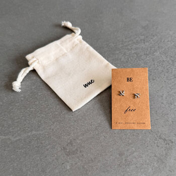 Be Free Sterling Silver Swallow Earrings, 5 of 7