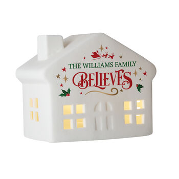 Personalised 'Believes' Christmas LED House – Christmas Ornament, 5 of 5