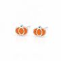 Sterling Silver Pumpkin Stud Earrings – 5mm, thumbnail 5 of 6