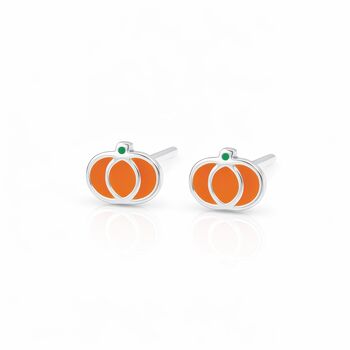 Sterling Silver Pumpkin Stud Earrings – 5mm, 5 of 6