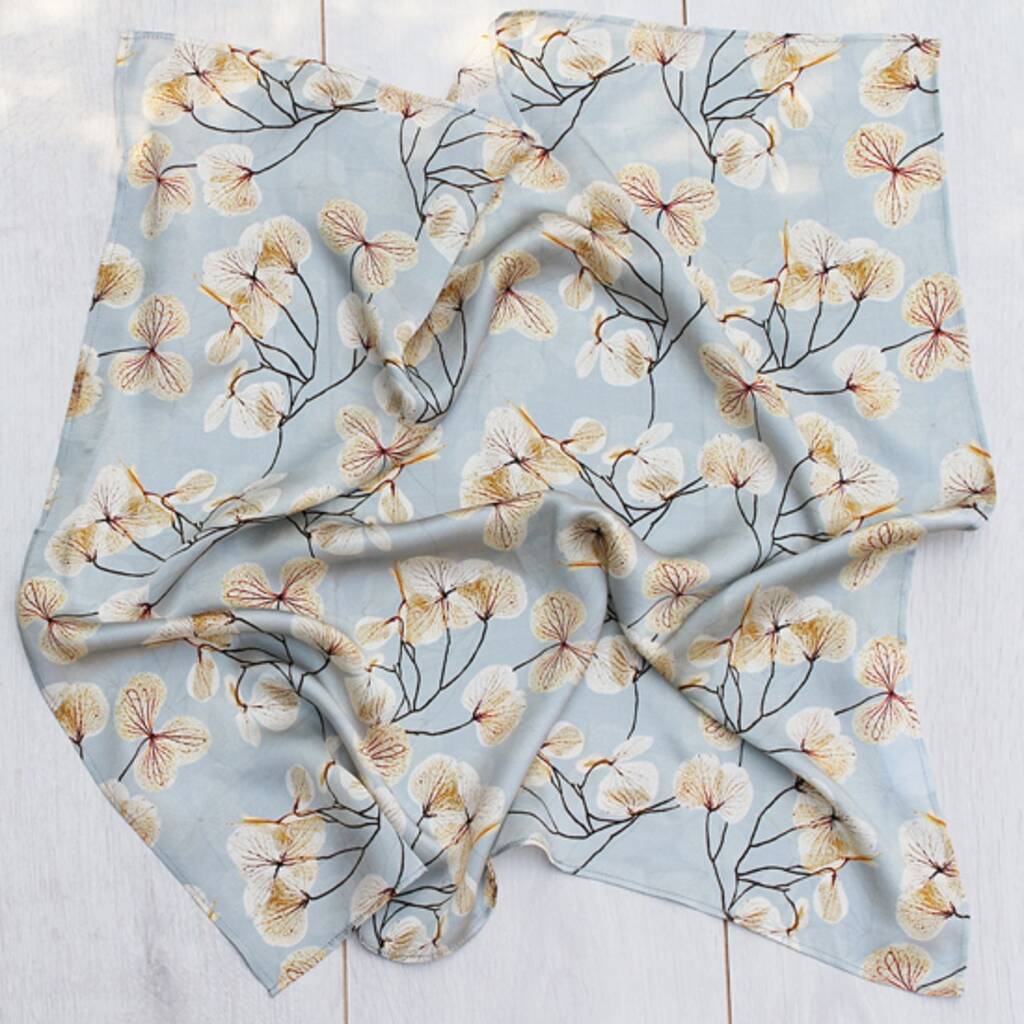 Skeletal Leaves Silk Neckerchief By Pattern Passion