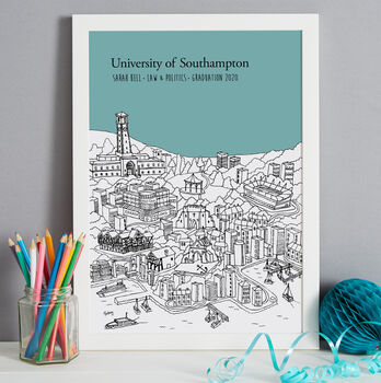 Personalised Southampton Graduation Gift Print, 5 of 9