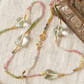 Tourmaline And Green Amethyst Layering Necklace, 2 of 11
