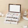 Three Tier Jewellery Box Organiser Case With Mirror, thumbnail 1 of 8