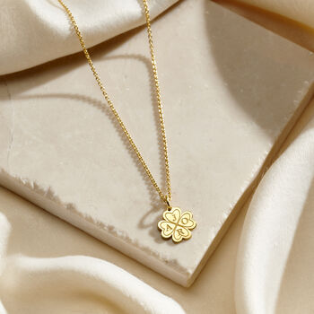 Personalised Four Leaf Clover Charm Necklace, 4 of 7