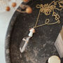 Gold Plate Peach Mushroom And Raw Quartz Necklace, thumbnail 1 of 6
