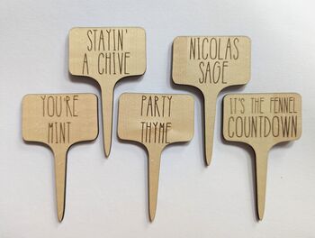 Five Personalized Plant Marker Garden Herb Marker Tags, 8 of 12