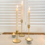 Gold Candle Sticks – Set Of Three, thumbnail 1 of 5