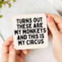 Turns Out These Are My Monkeys | Black And Cream | Coaster, thumbnail 1 of 2