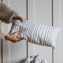 Himmel Grey And White Textured Stripe Cushion, thumbnail 2 of 3