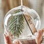 Personalised Christmas Sprig Glass Bauble, thumbnail 1 of 2