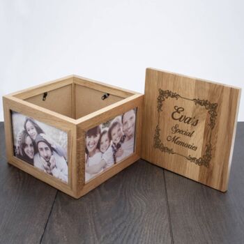 Personalised Large Oak Memory Box, 3 of 4