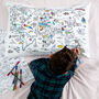 World Map Pillowcase Kit + 10 Pens, Colour In And Learn, thumbnail 1 of 5