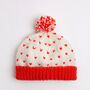 Heart Hat Easy Knitting Kit Valentines Cream, thumbnail 4 of 7