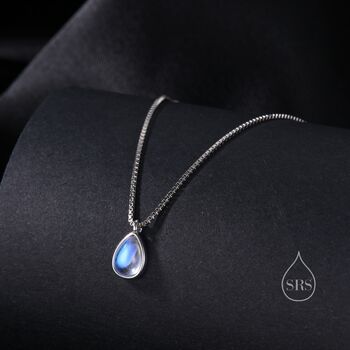 Aurora Moonstone Pendant Necklace In Sterling Silver, 3 of 11