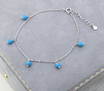 Sterling Silver Blue Turquoise Bracelet, 2 of 10