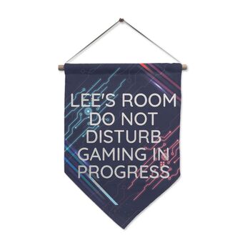 Personalised Linen Hanging Gaming Banner, 4 of 4