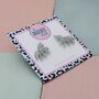 Unicorn Glitter Resin Stud Earrings Pink, Blue And Silver, thumbnail 6 of 12
