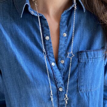 Star And Lightning Bolt Layered Necklace, 2 of 3