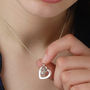 Personalised Silver Double Heart Birthstone Necklace, thumbnail 3 of 11