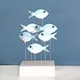 Six Fish On Block Decoration, thumbnail 1 of 2