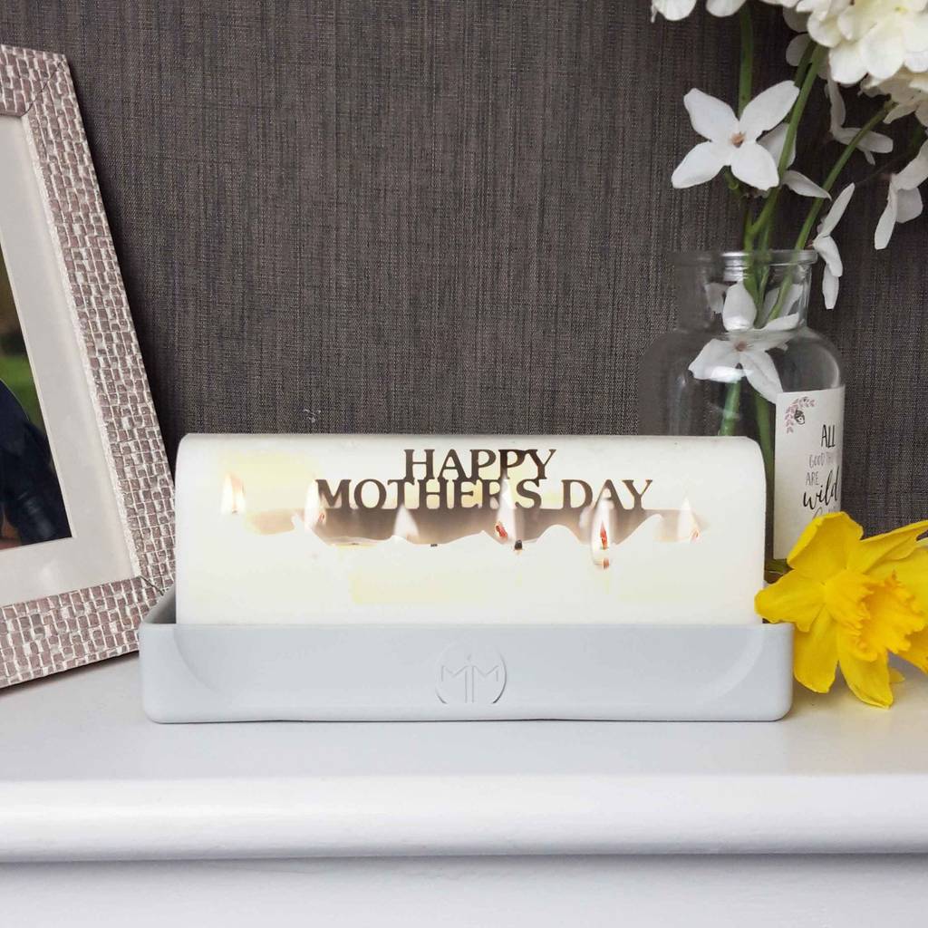 'happy mother's day' hidden message candle by melting messages