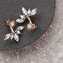 Leaf Crystal Ear Jacket Earrings In Gold Colour, thumbnail 2 of 3
