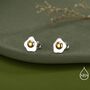 Sterling Silver Fried Egg Stud Earrings, thumbnail 6 of 11