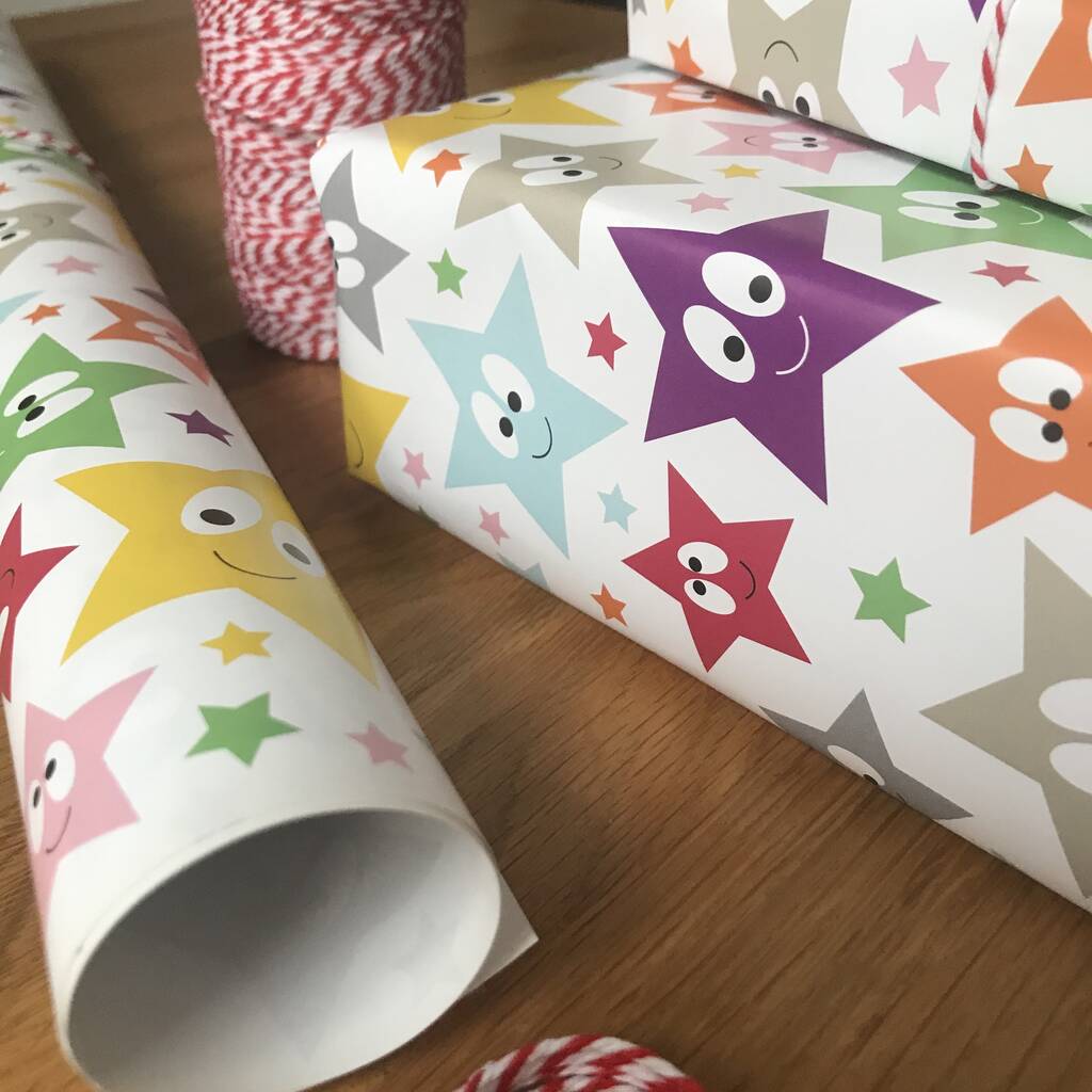 Star Gift Wrapping Paper Or Gift Wrap Set By Half Pint Home