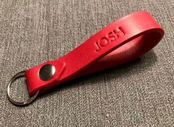 Personalised Red Leather Keyring, 4 of 10