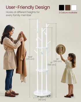 Coat Rack Coat Stand Hall Tree With Shelves, 2 of 6