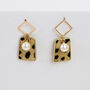 Leopard Print Faux Fur Earrings Gold Plated, thumbnail 1 of 6