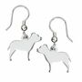 Staffordshire Bull Terrier Silhouette Earrings Sterling Silver, thumbnail 1 of 6