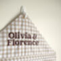 Personalised Beige Gingham Advent Calendar Embroidered, thumbnail 10 of 12