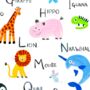 A To Z Animals Kids Room Print, thumbnail 2 of 5