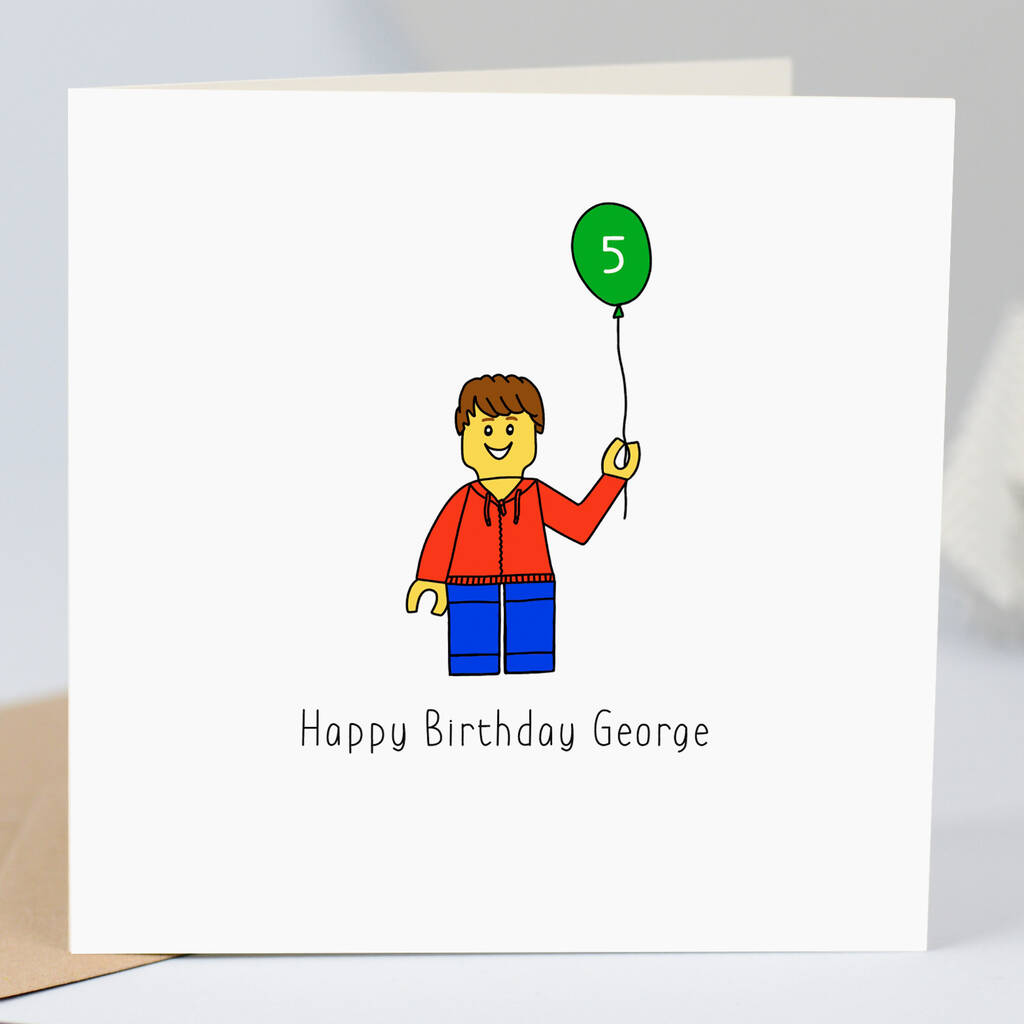 Mini Figure Birthday Boy Card, 1 of 3