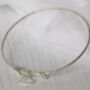 Sterling Silver Textured Heart Charm Bangle, thumbnail 4 of 5