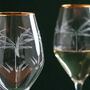 G Decor Set Of Four Wine Glasses With Palm Tree Etching, thumbnail 2 of 4