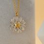 Two Tone Sterling Silver Large Daisy Pendant, thumbnail 2 of 3