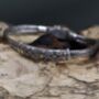 Mens Silver Bracelet With 18 Kt Gold Detail, thumbnail 1 of 8