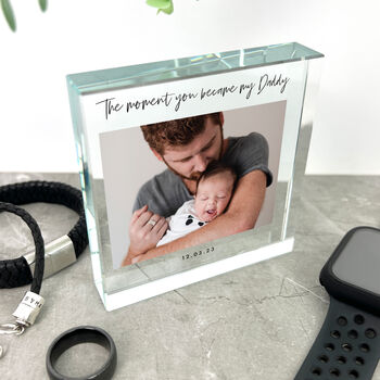 Personalised The Moment You Became My Daddy Glass Token, 2 of 7