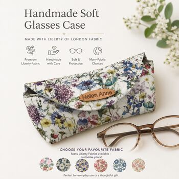 Personalised Handmade Liberty Fabric Soft Eyeglass Pouch, 2 of 12