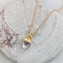April Birthstone Necklace,Herkimer Diamond, Gold Plated, thumbnail 1 of 6